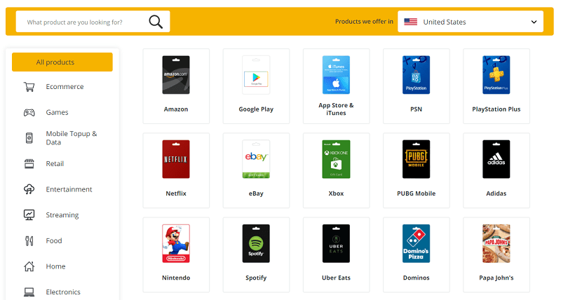 comprar Gift Card con bitcoin en cryptorefills