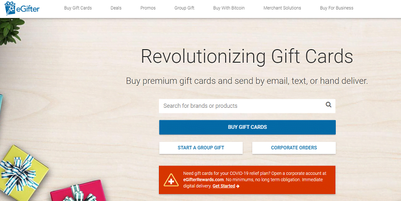 comprar Gift Card con bitcoin en egifter