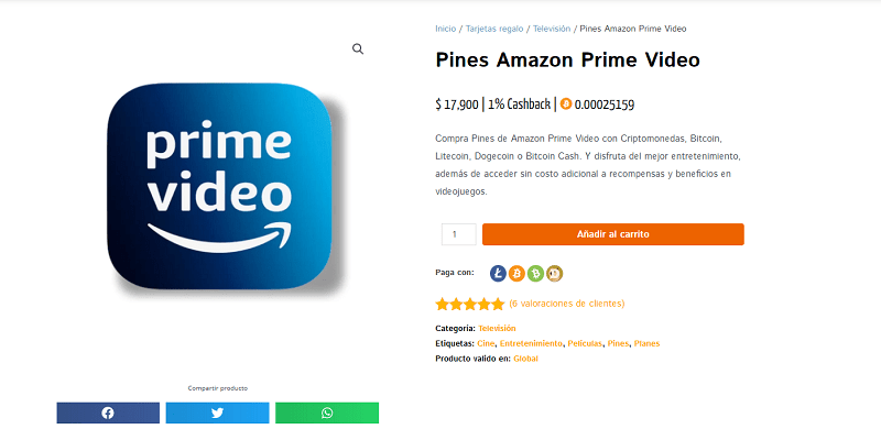 Precio de amazon prime video